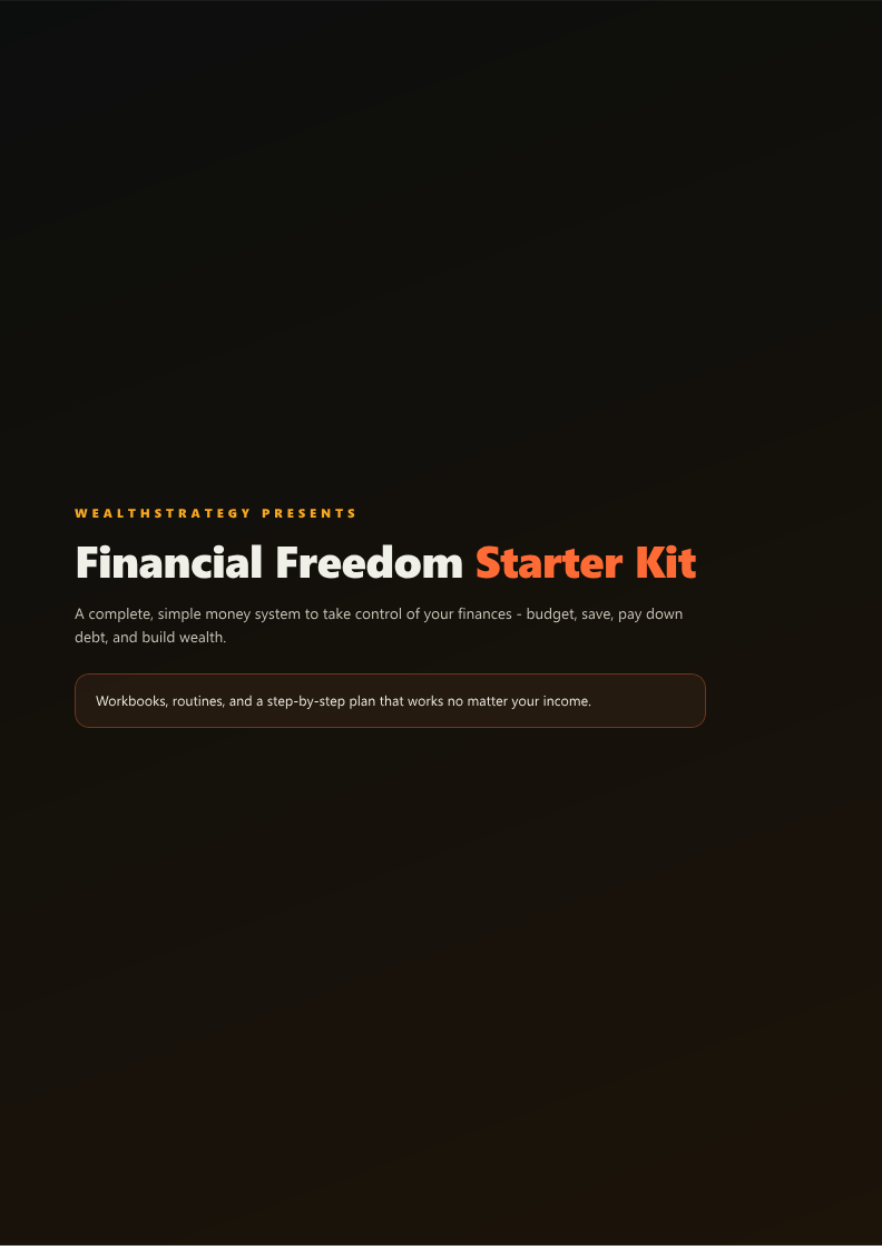 Cover of the Financial Freedom Starter Kit from the resell-rights library