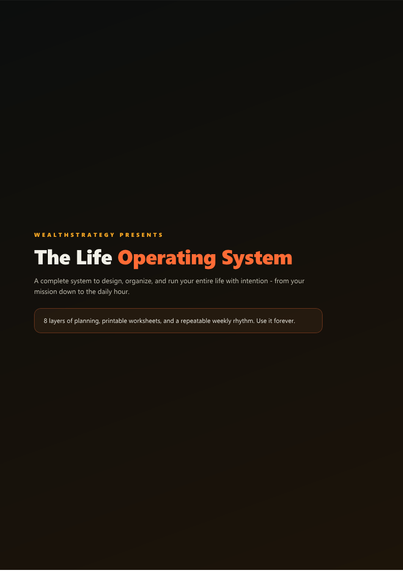 Cover of the Life Operating System planner from the resell-rights library